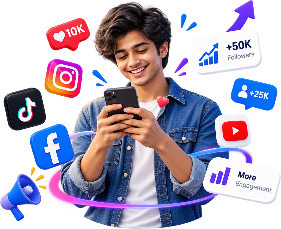 A creator growing on Facebook, Instagram, TikTok and YouTube
